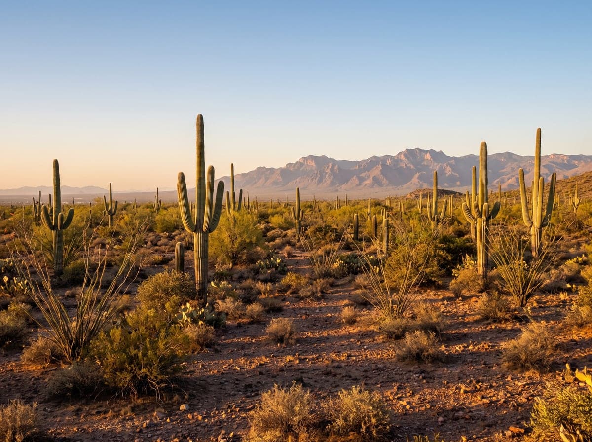 Saguaro cactus desert outside Phoenix, Arizona