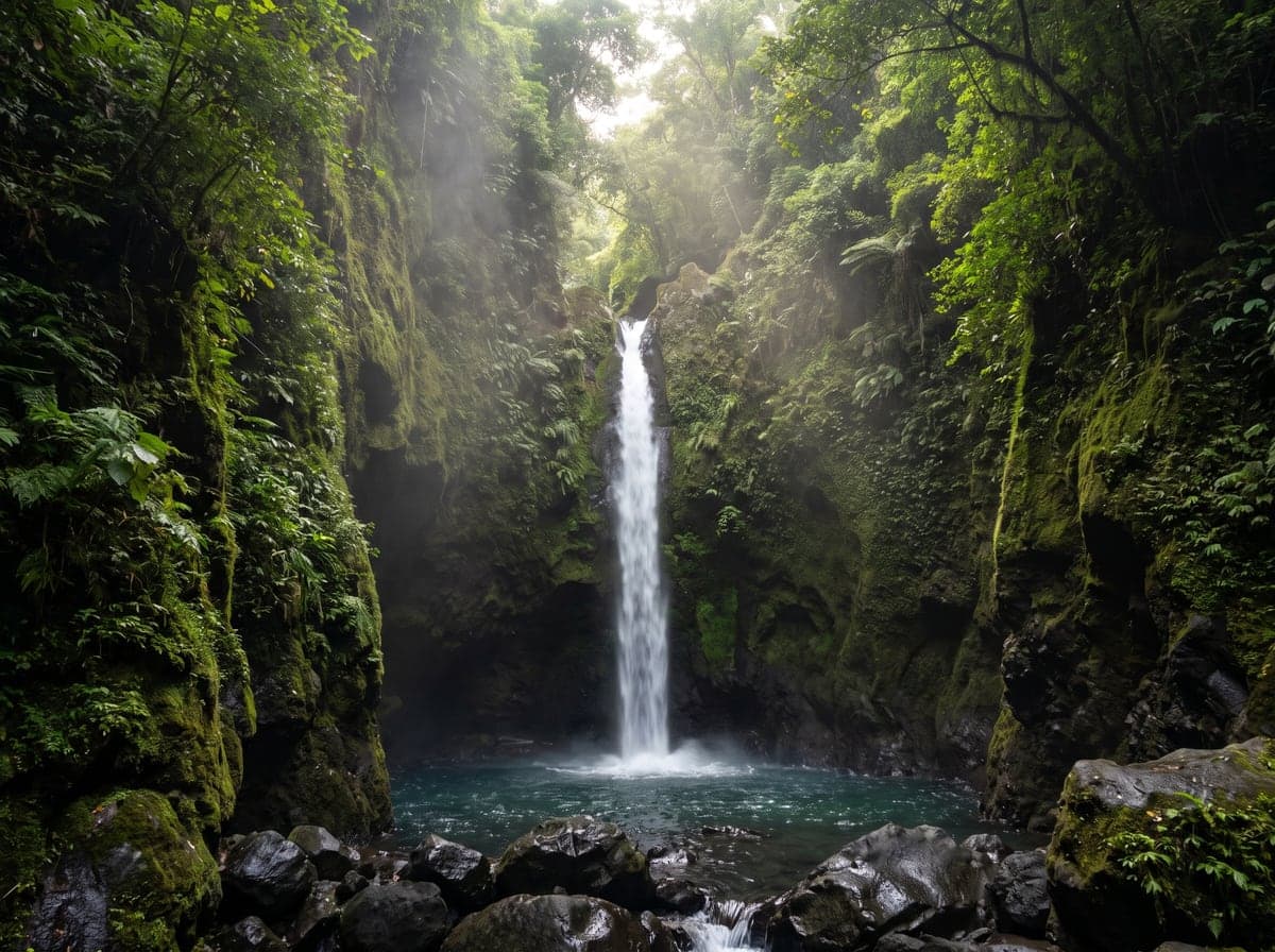 Jungle waterfall in the Bali highlands