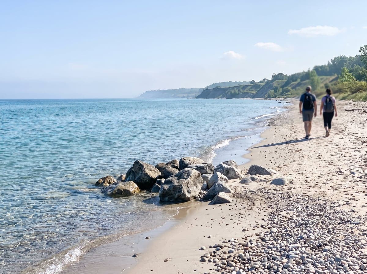 Georgian Bay shoreline in summer near Collingwood, Canada