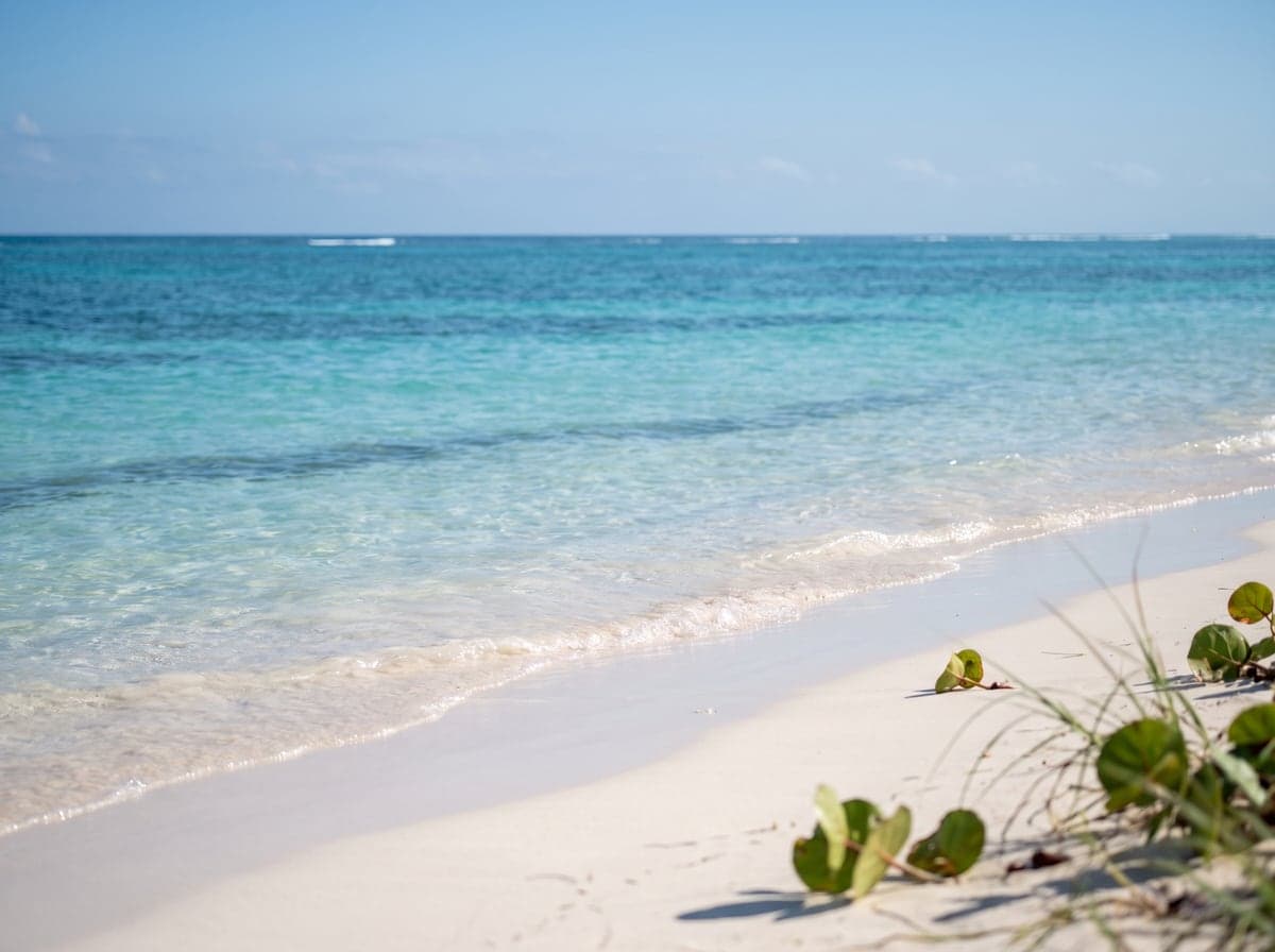 Turquoise Caribbean water on the beach at Tulum, Mexico