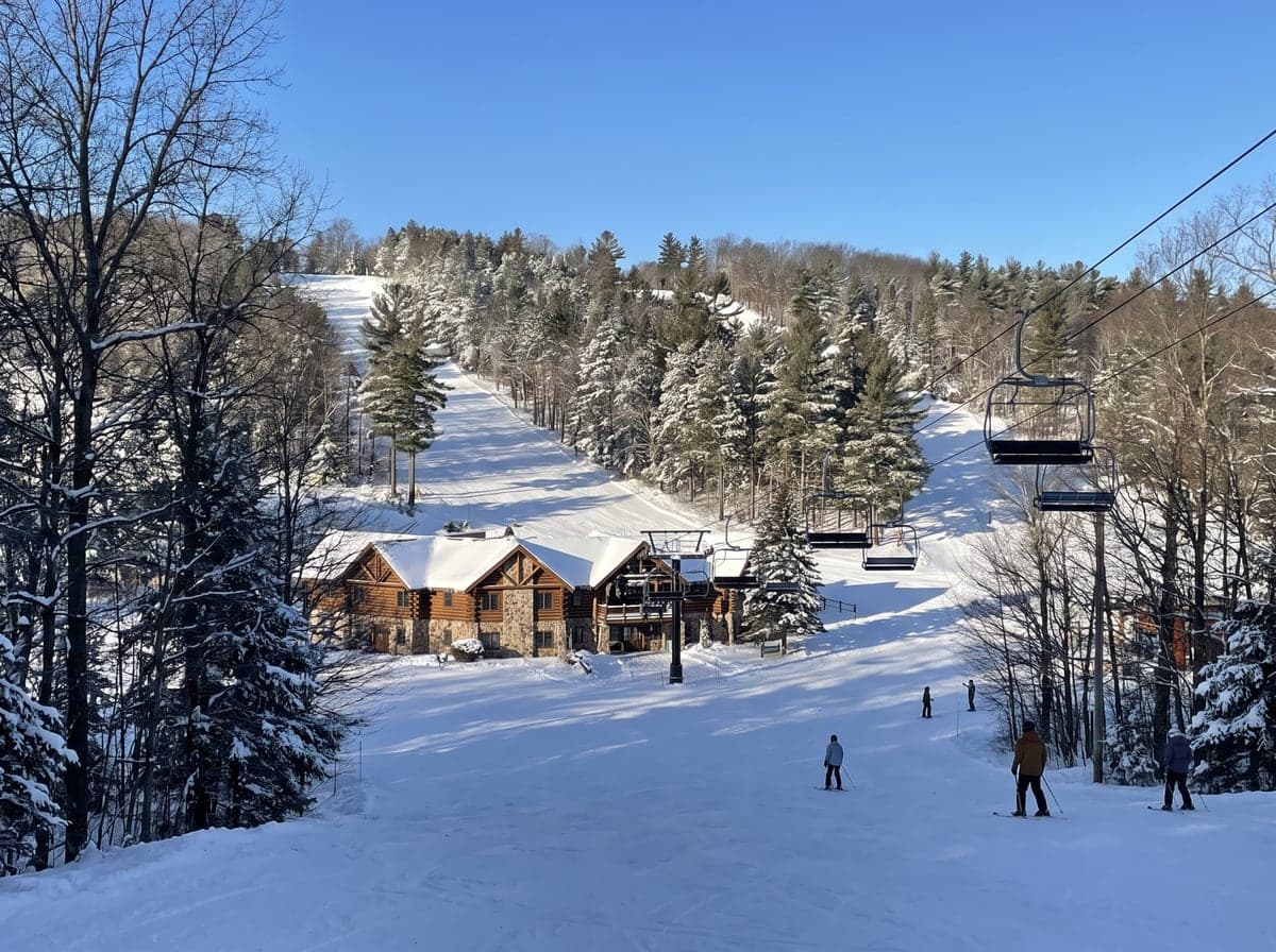 Ski slopes and lodge at Boyne Mountain, Michigan