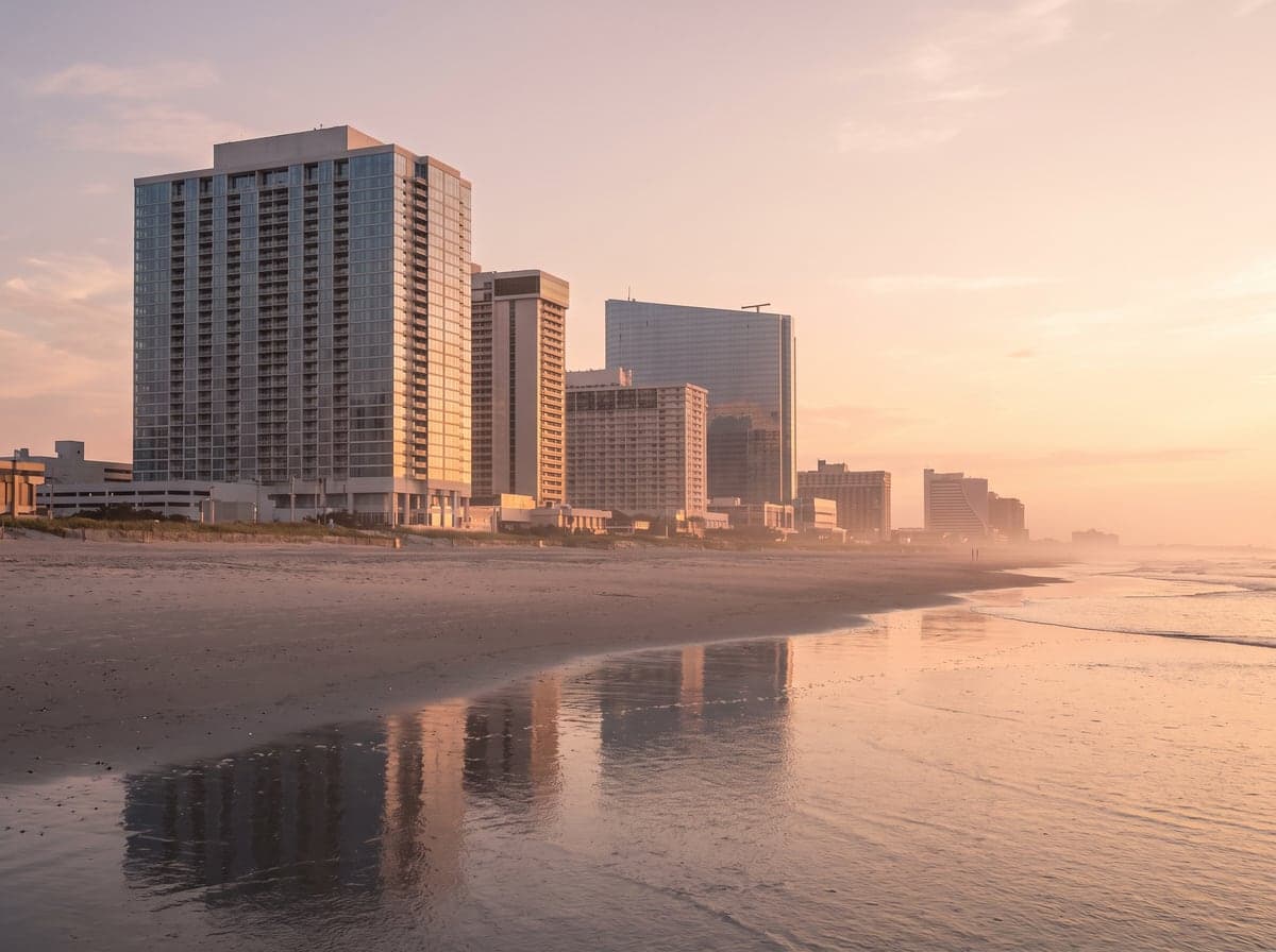 Casino towers along the Atlantic City skyline, New Jersey