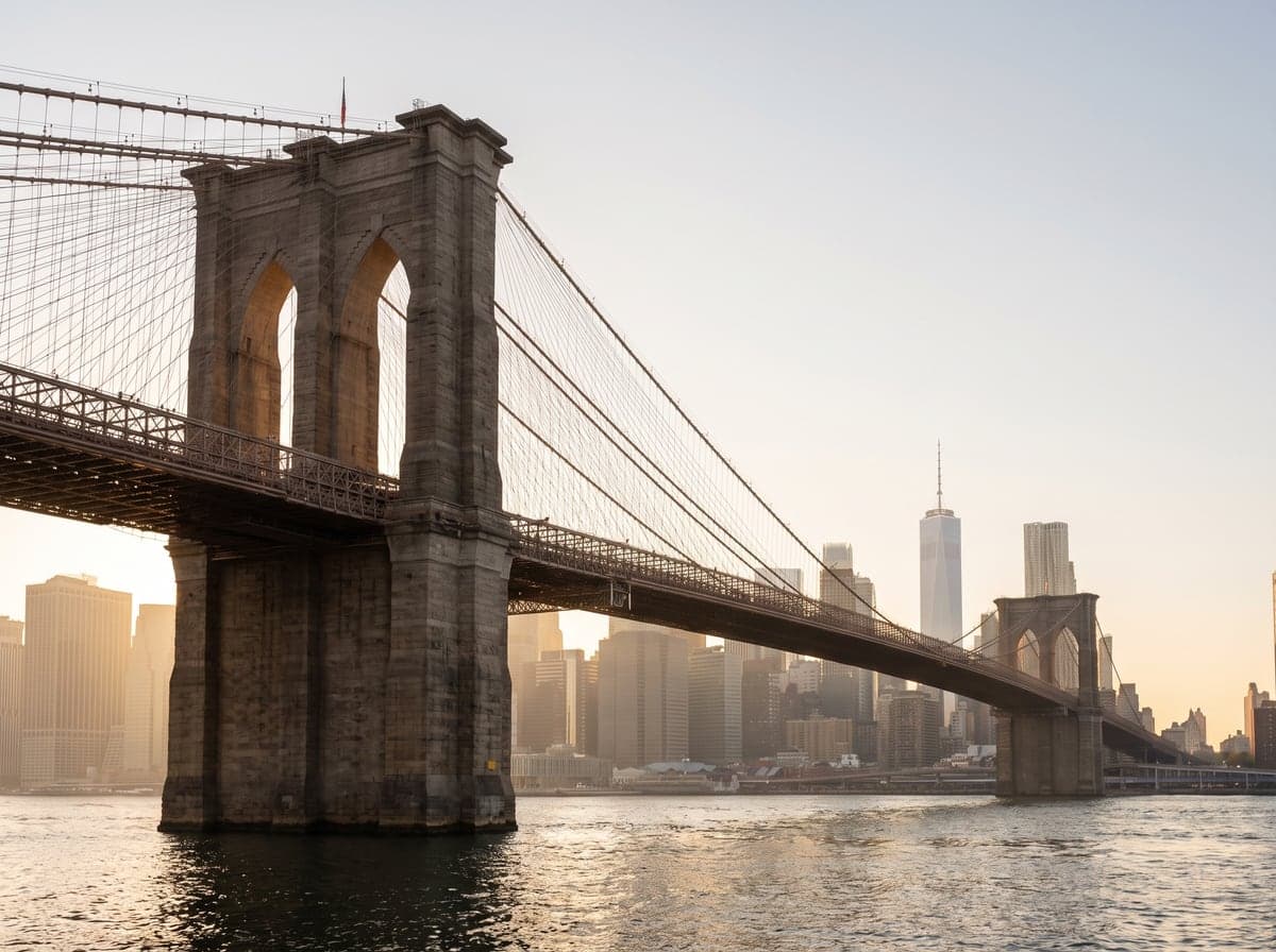 Brooklyn Bridge over the East River, New York City