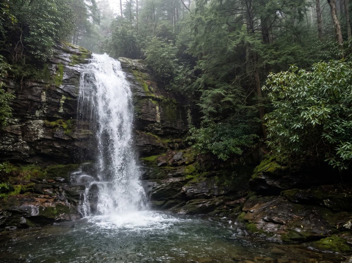 Waterfall in a Pocono state park, Pennsylvania